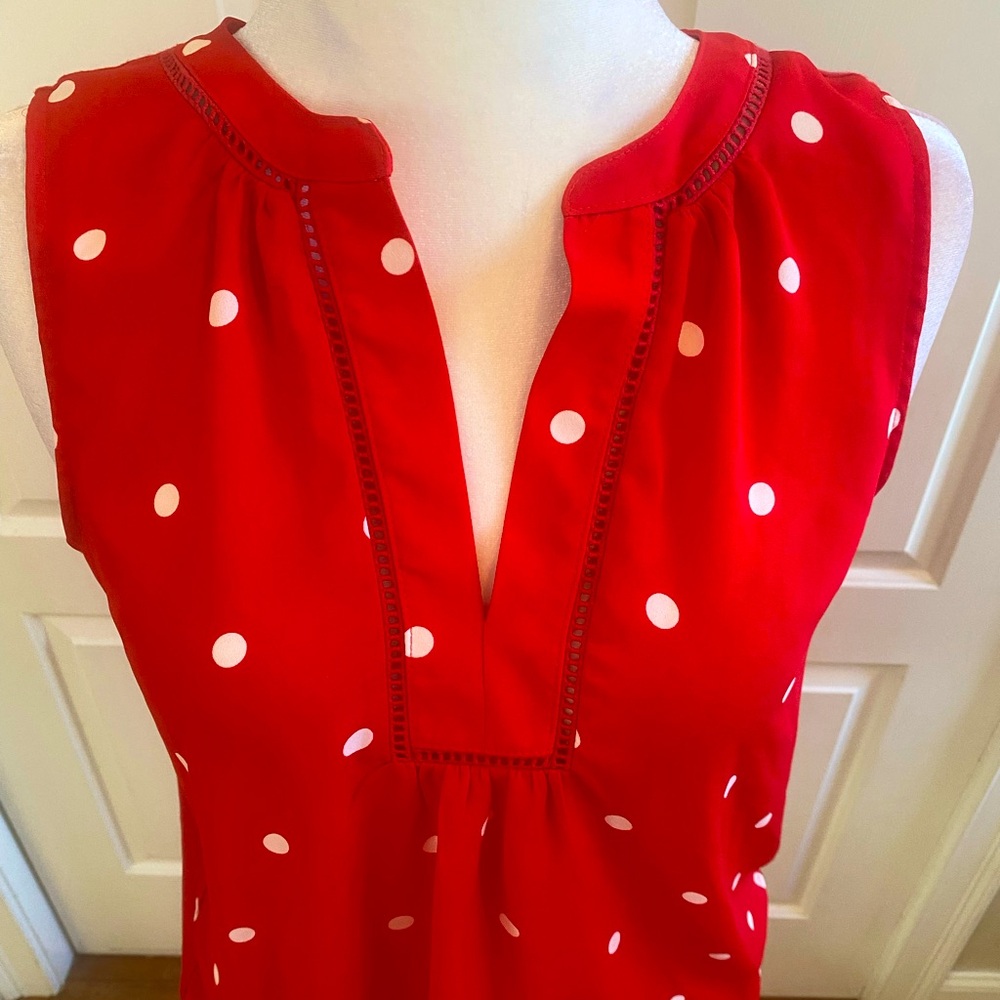 Loft Red and White Polka Dot Top ❤️🤍❤️🤍❤️